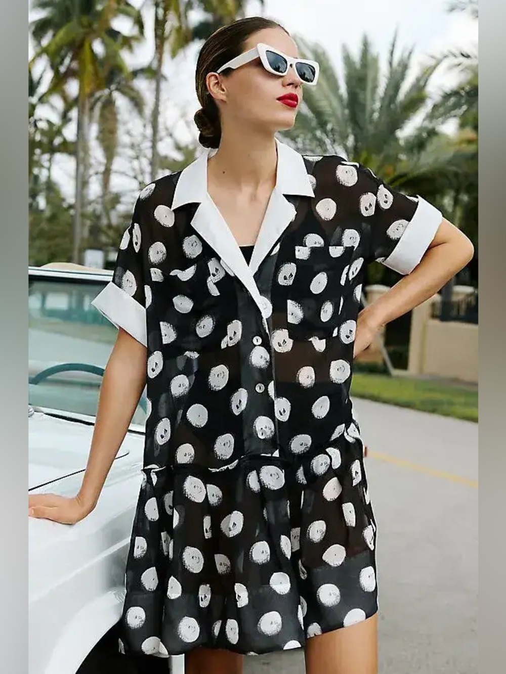 NWT Anthropologie Plenty by Tracy Reese Short-Sleeve Mini Polka Dot Dress